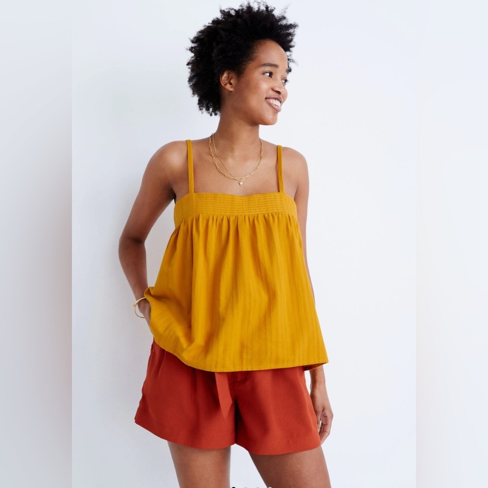 Madewell Stitched Swing Tank Top in Textured Stripe Sz 2